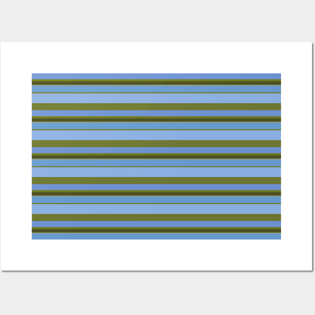 Green Palm Blue Sky of Crete Stripes for Face Wall Art by ellenhenryart